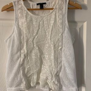 Forever21 White Lace Tank Top
